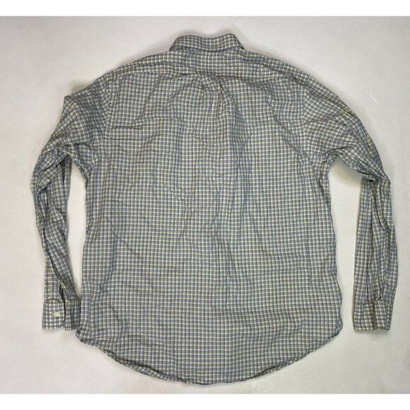 Polo Ralph Lauren Plaid Button Up Shirt Men XL Yellow Blue Pony Long Sleeve - Picture 3 of 5